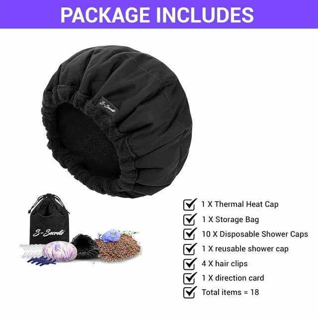 S-Secrets Flaxseed Deep Conditioning Heat Cap for Moisture, Elasticity, and Healthy Hair Growth – Cordless and Microwave-Ready Spa Cap