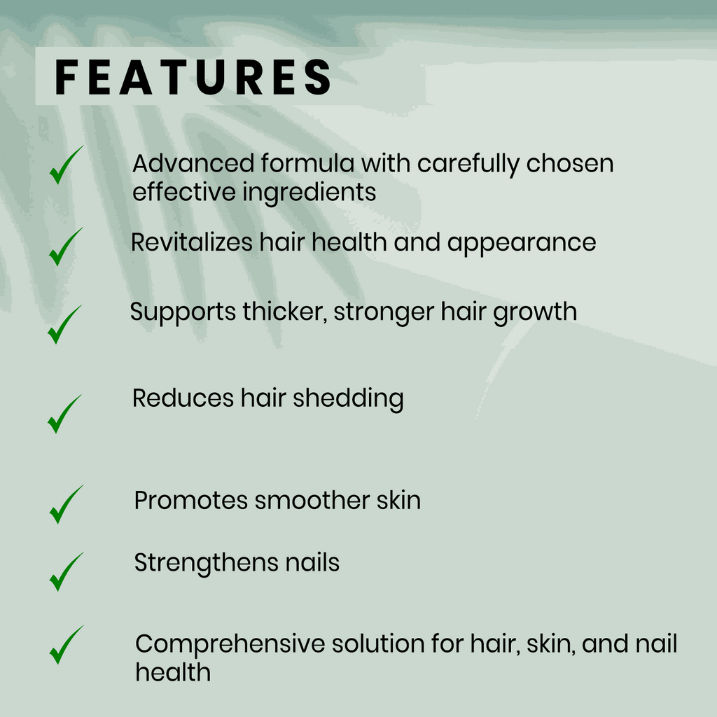 Biotin for Hair Skin Nails - Extra Strength 5000mcg Supplement with Vitamins A, C, D, E & Zinc