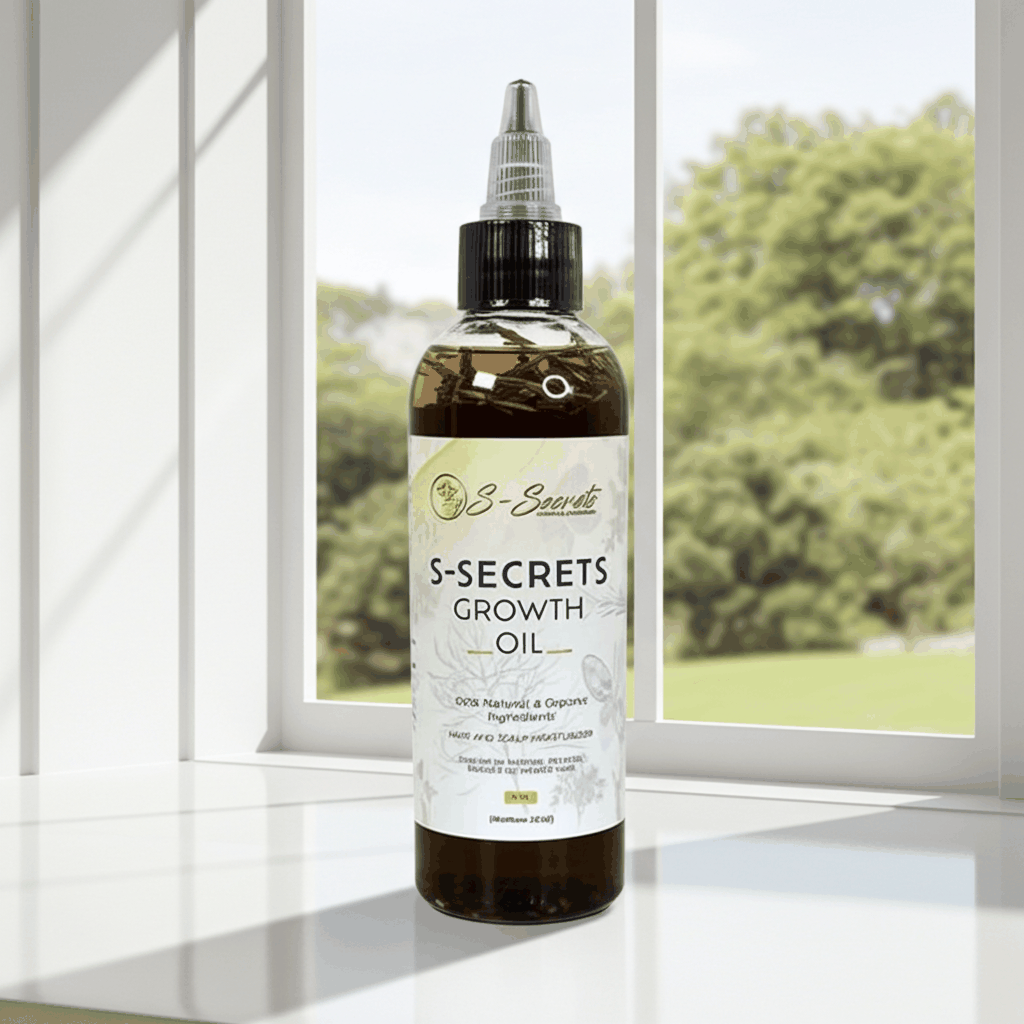 S-Secrets Scalp Stimulator Hair Growth Oil 4oz - Herbal Biotin & Essential Oils for All Hair Types