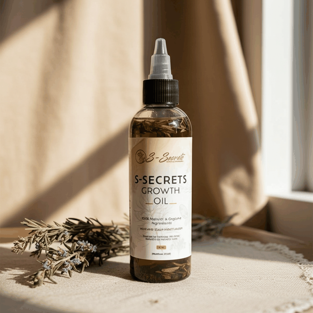 S-Secrets Scalp Stimulator Hair Growth Oil 4oz - Herbal Biotin & Essential Oils for All Hair Types