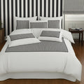 Classic Applique Ticking Stripe Cotton Duvet Cover Set