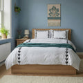 Layered Leaf Applique Cotton Duvet Cover Set