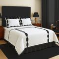Hexagonal Applique Border Cotton Duvet Cover Set