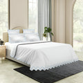Imaginary Scallop 400TC Cotton Embroidery Sateen Solid Duvet Cover Set