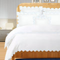 400TC Zig & Zag U Shape Embroidery Cotton Duvet Cover Set