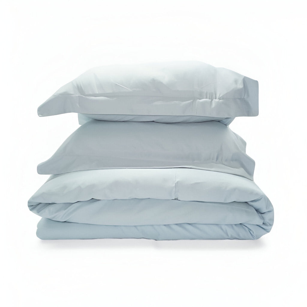 400TC Sateen Solid Cotton Round Duvet Cover Set