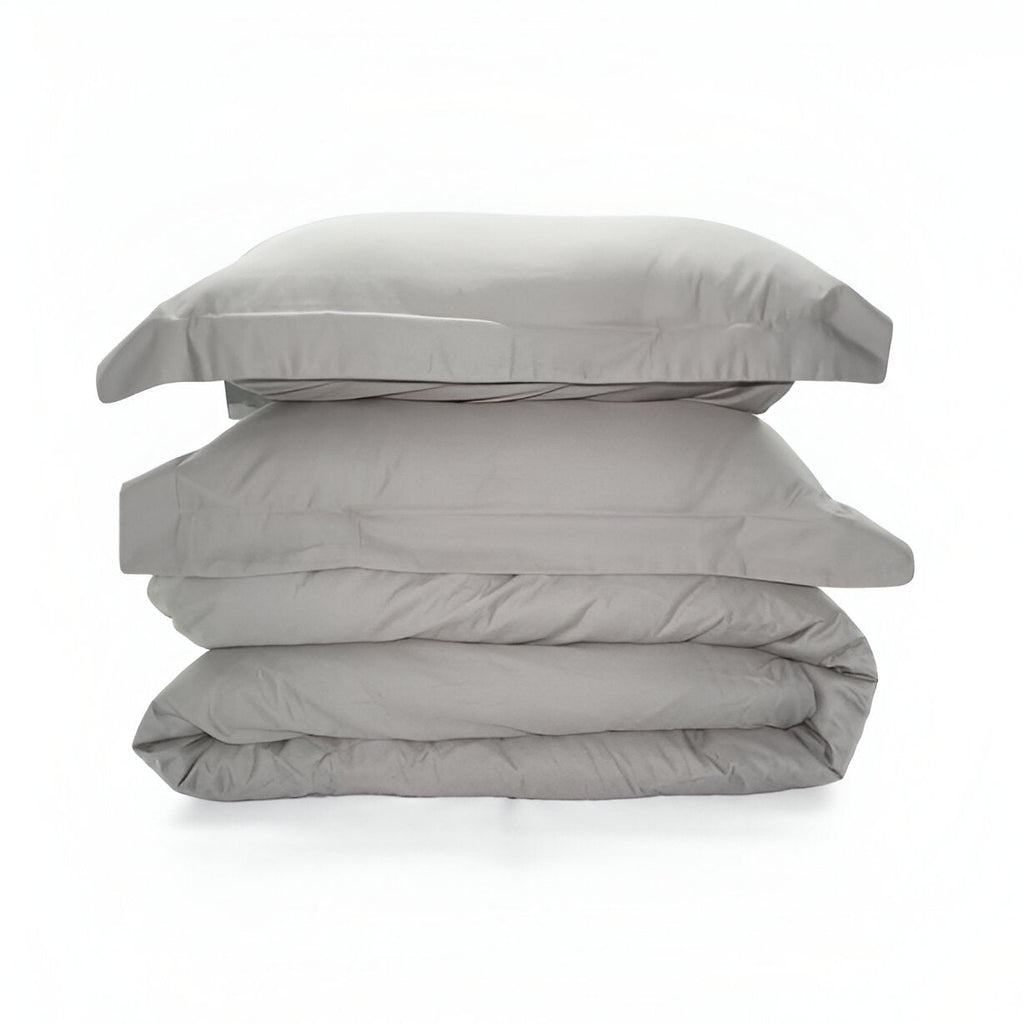 400TC Sateen Solid Cotton Round Duvet Cover Set
