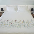 Floral Botanical Embroidered Cotton Sateen Duvet Cover Set